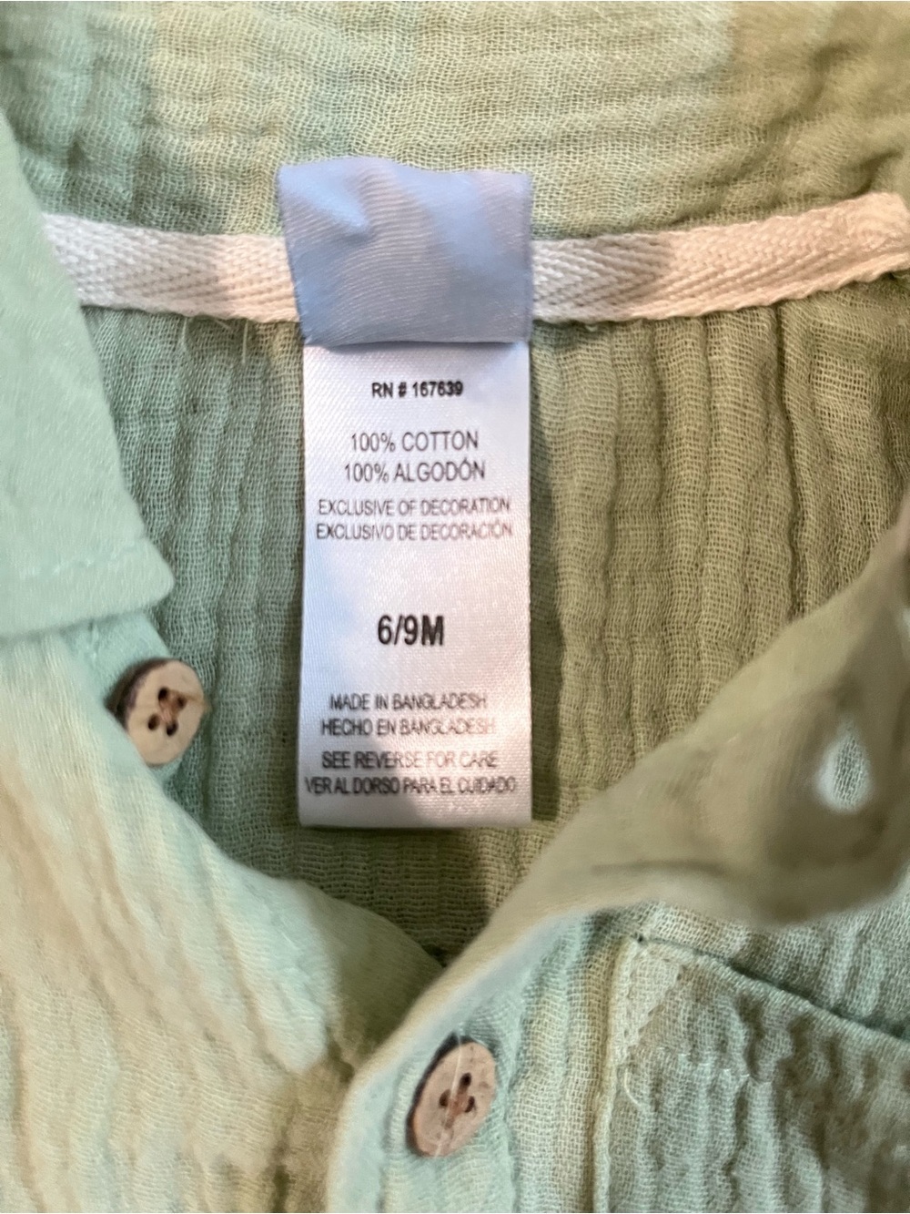 Little Lad 3 Piece Sage Green Cotton Set 6/9M NWOT - Picture 7 of 10